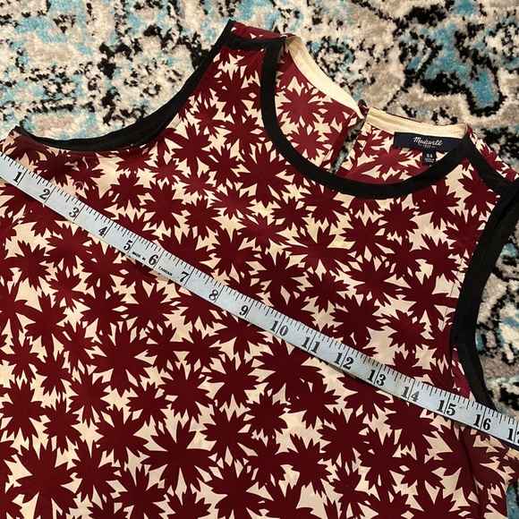 Madewell Silk Burgundy and White Canal Tank Top in Pressed Flower - Picture 4 of 6